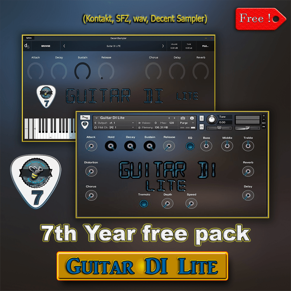 Guitar DI Lite 7th year free pack kontakt sfz decent sampler