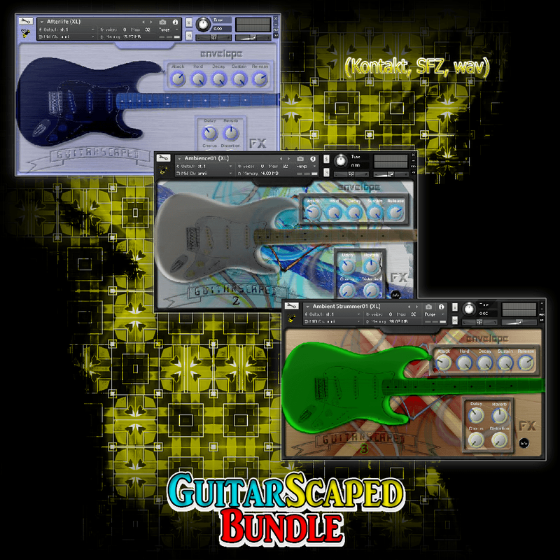 GuitarScaped Bundle, Ambient Guitar Soundscapes for Kontakt and SFZ